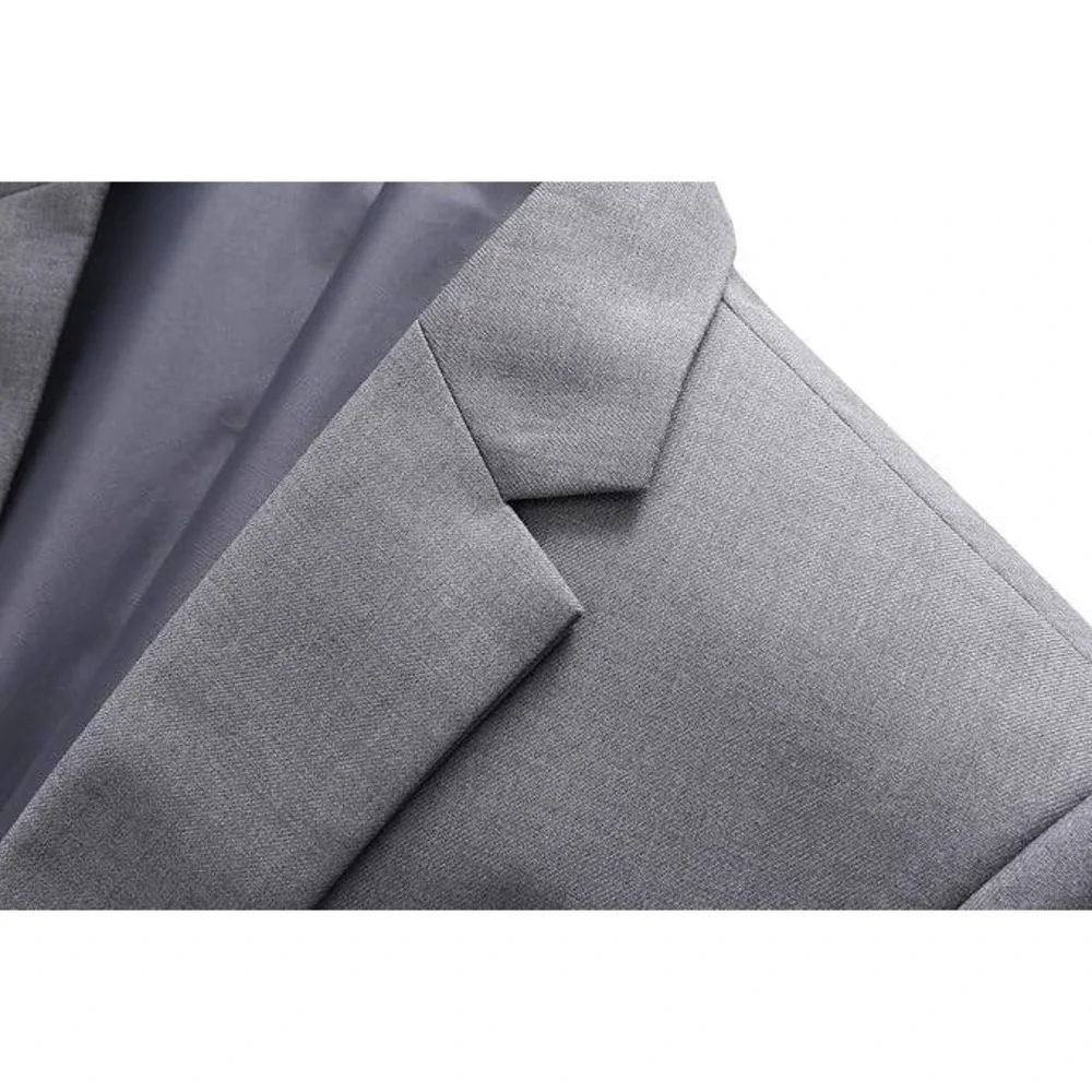 MOGU Classic Fashion Blazer Men's Size 44 Gray Two Button Jacket New‎ With Tags